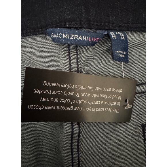 Isaac Mizrahi Live! Dark‎ Indigo Pull-On Slim Leg Ankle Jean 24W Plus NWT - Picture 9 of 10